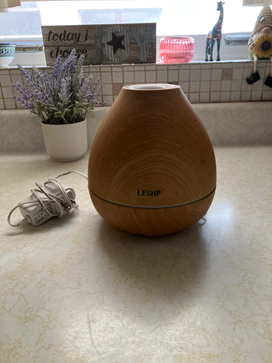 LESHP Wood Grain Essential Oil Diffuser