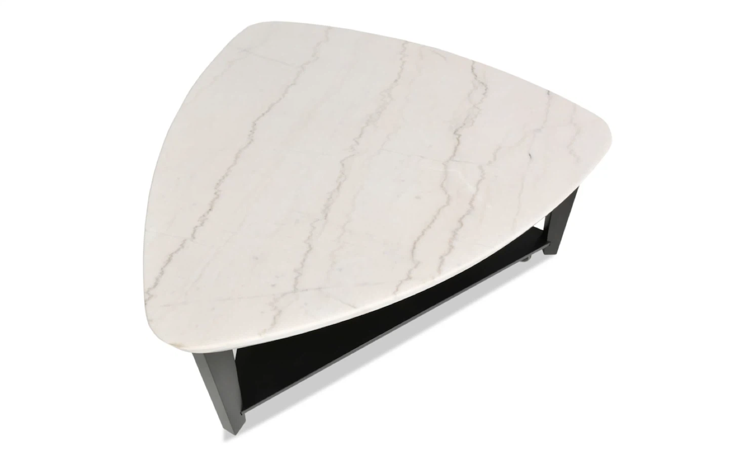 Triangle White Marble Coffee Table - photo 2