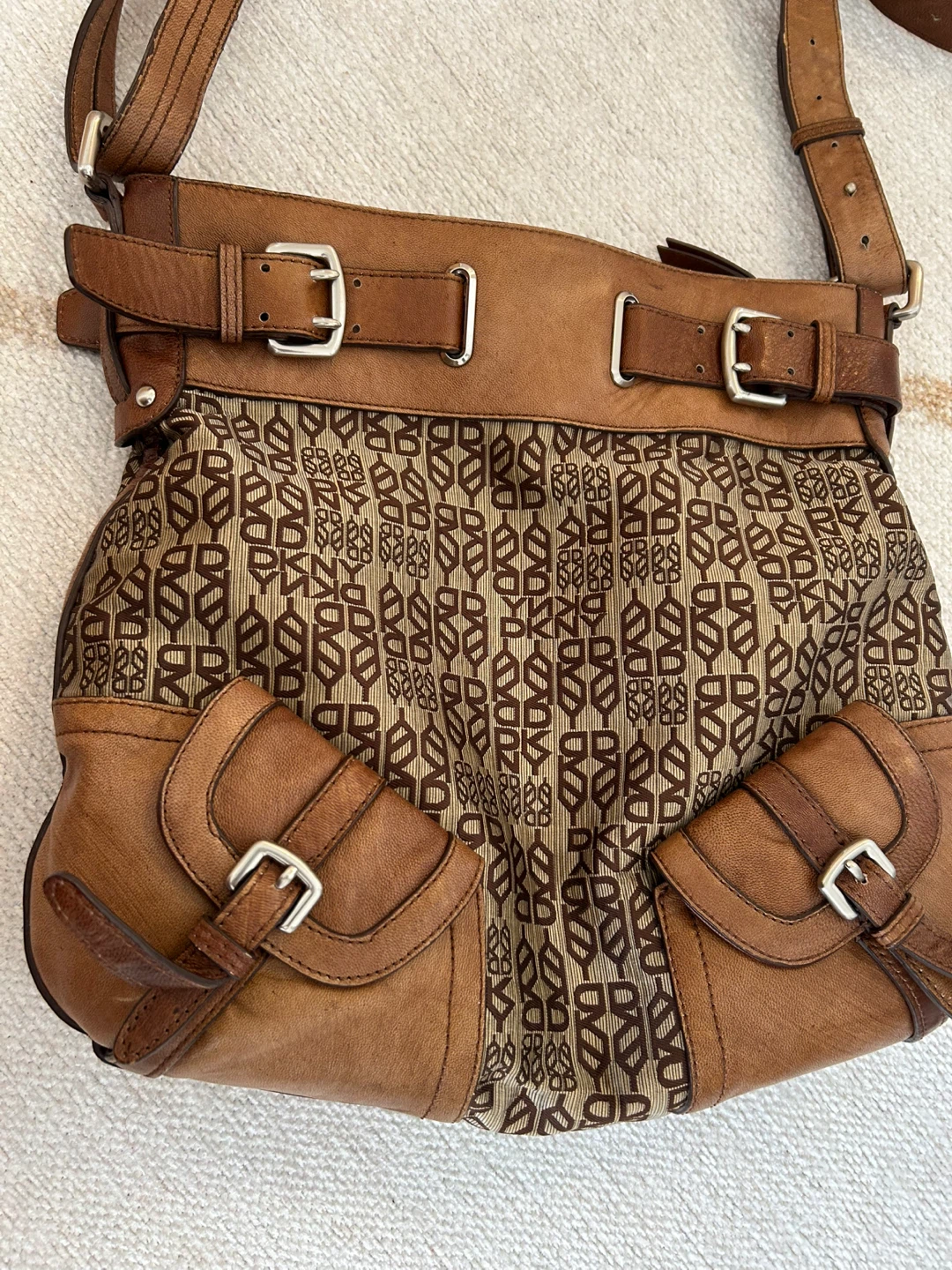 DKNY Brown Leather Shoulder Bag