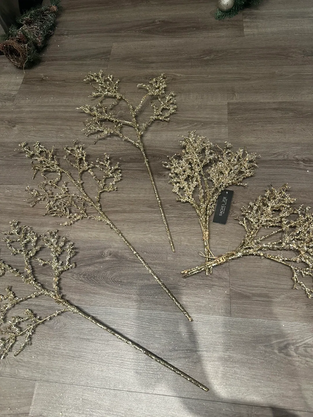 Rachel Zoe Gold and Crystal Decorative Branches