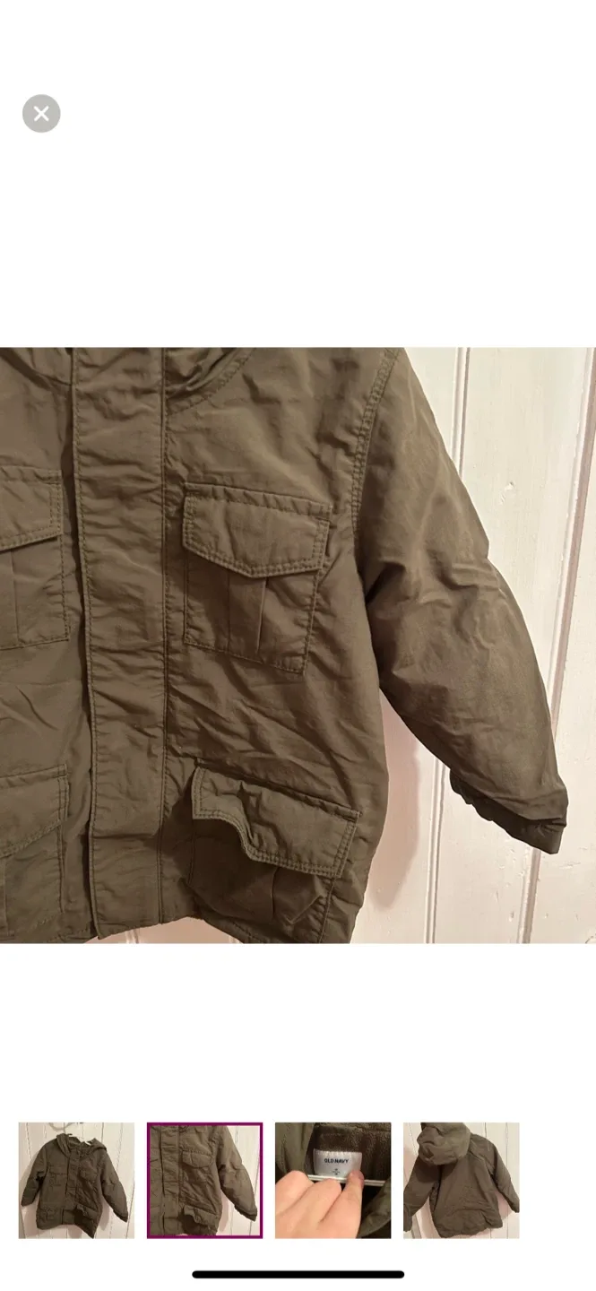Old Navy 3T Olive Green Winter Coat image indicator(2)