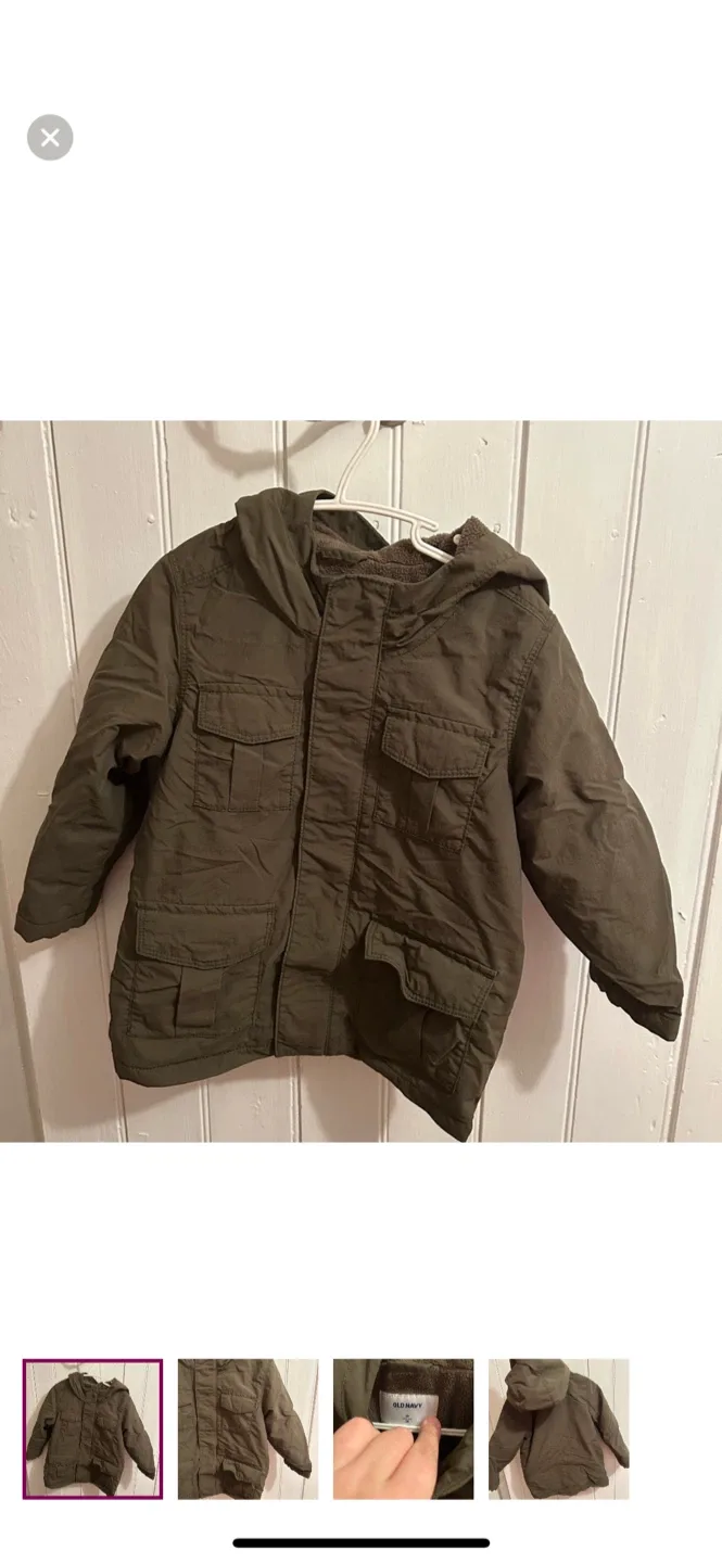 Old Navy 3T Olive Green Winter Coat
