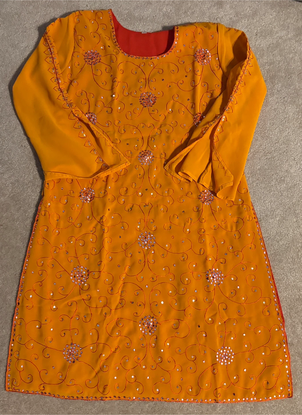 3-piece Traditional Indian Embroidered Dress - Size 40