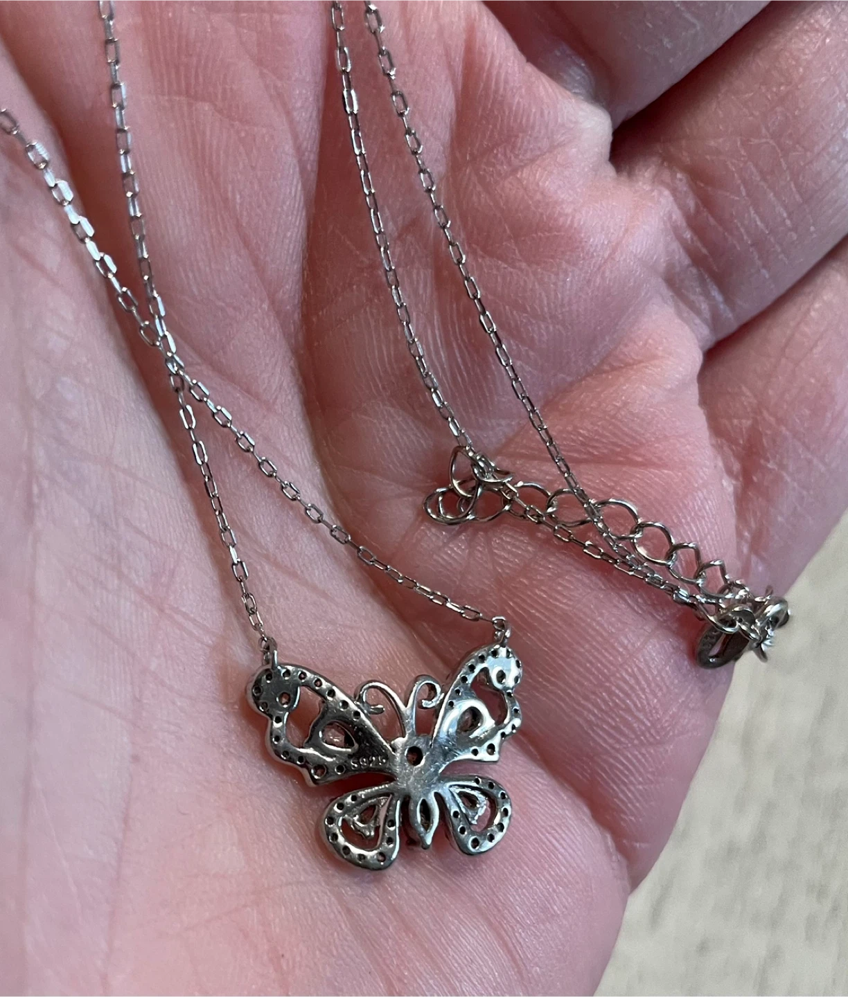 Sterling Silver Butterfly Pendant Necklace - photo 3