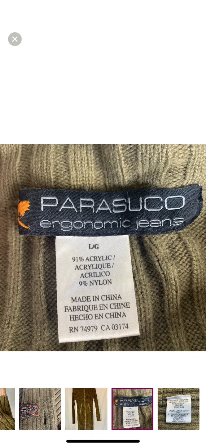 Vintage PARASUCO Long sweater coat image indicator(8)