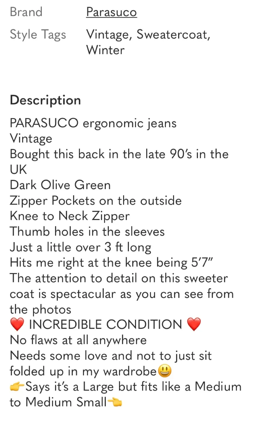 Vintage PARASUCO Long sweater coat image indicator(10)