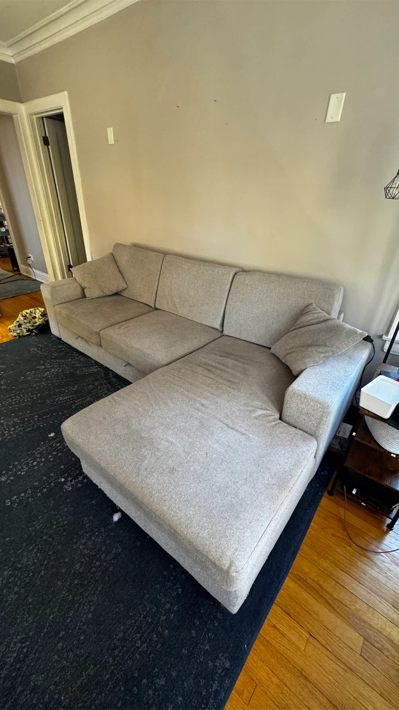 Beige Sectional Sofa with Pull-Out Bed - photo 2