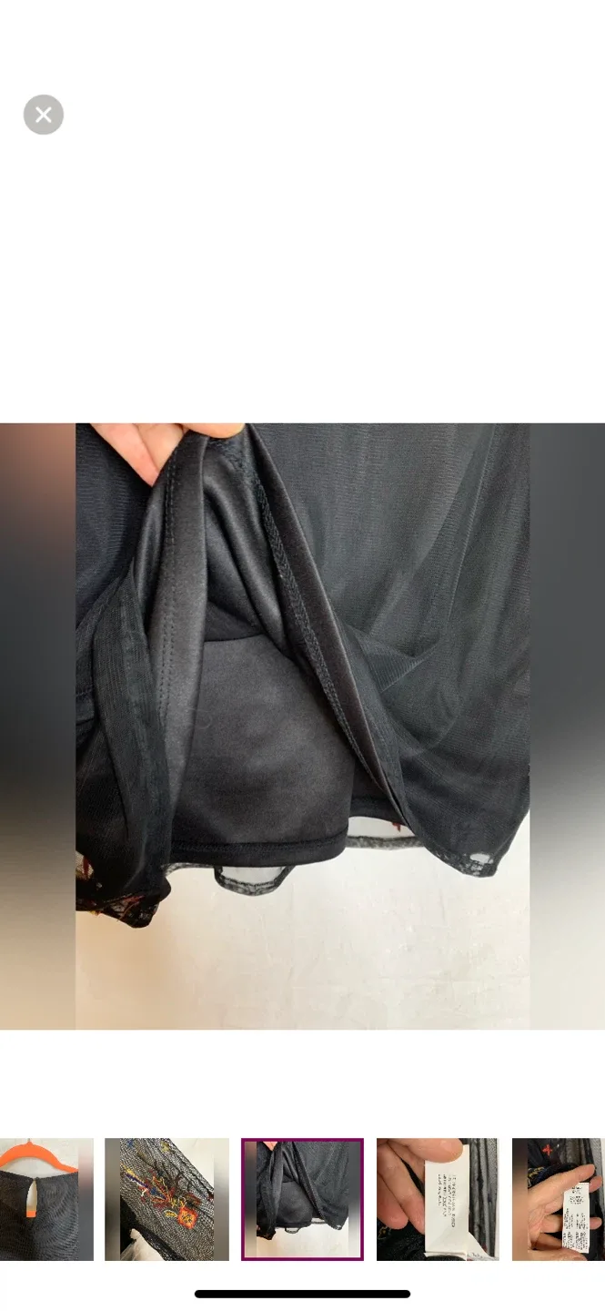 Vintage Dex Embroidered Black Blouse image indicator(6)