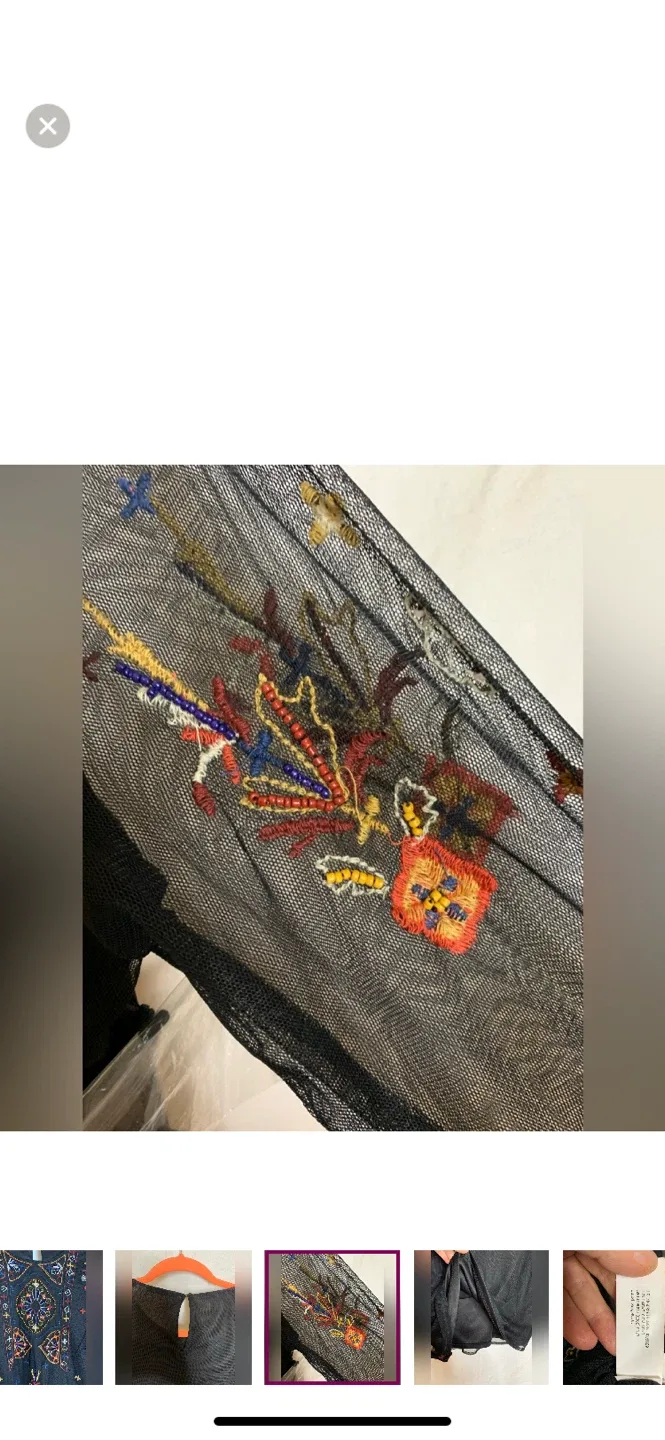 Vintage Dex Embroidered Black Blouse image indicator(5)