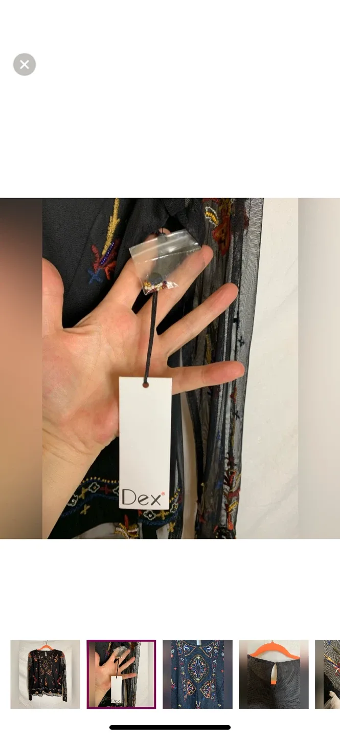 Vintage Dex Embroidered Black Blouse image indicator(2)