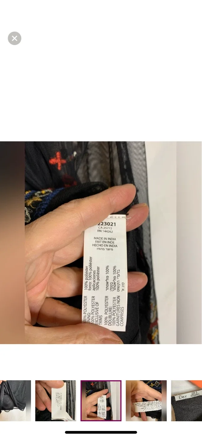 Vintage Dex Embroidered Black Blouse image indicator(8)