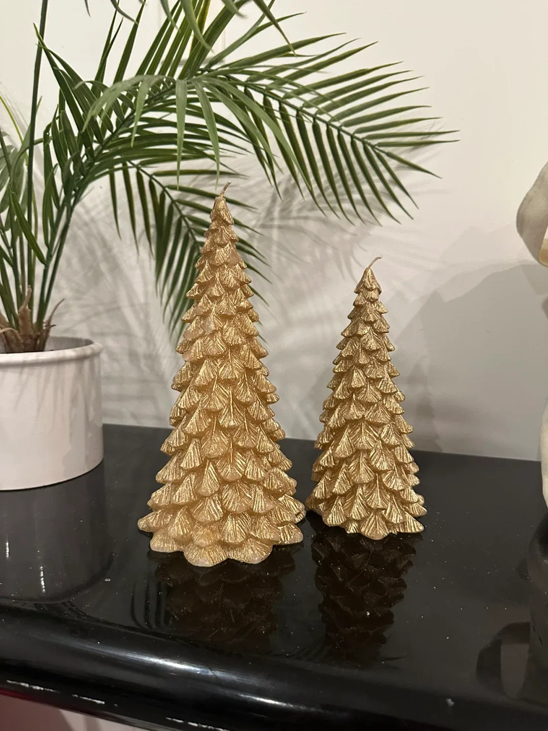 Gold Christmas Tree Candles (Set of 2)