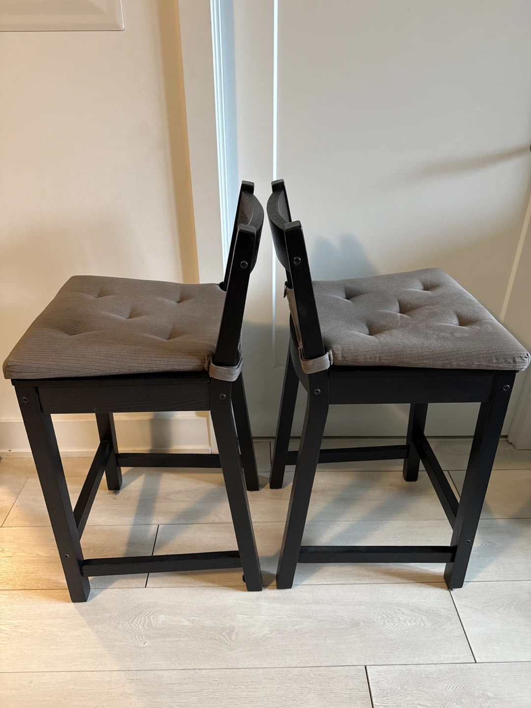 Set of 2 Black Bar Stools - photo 2