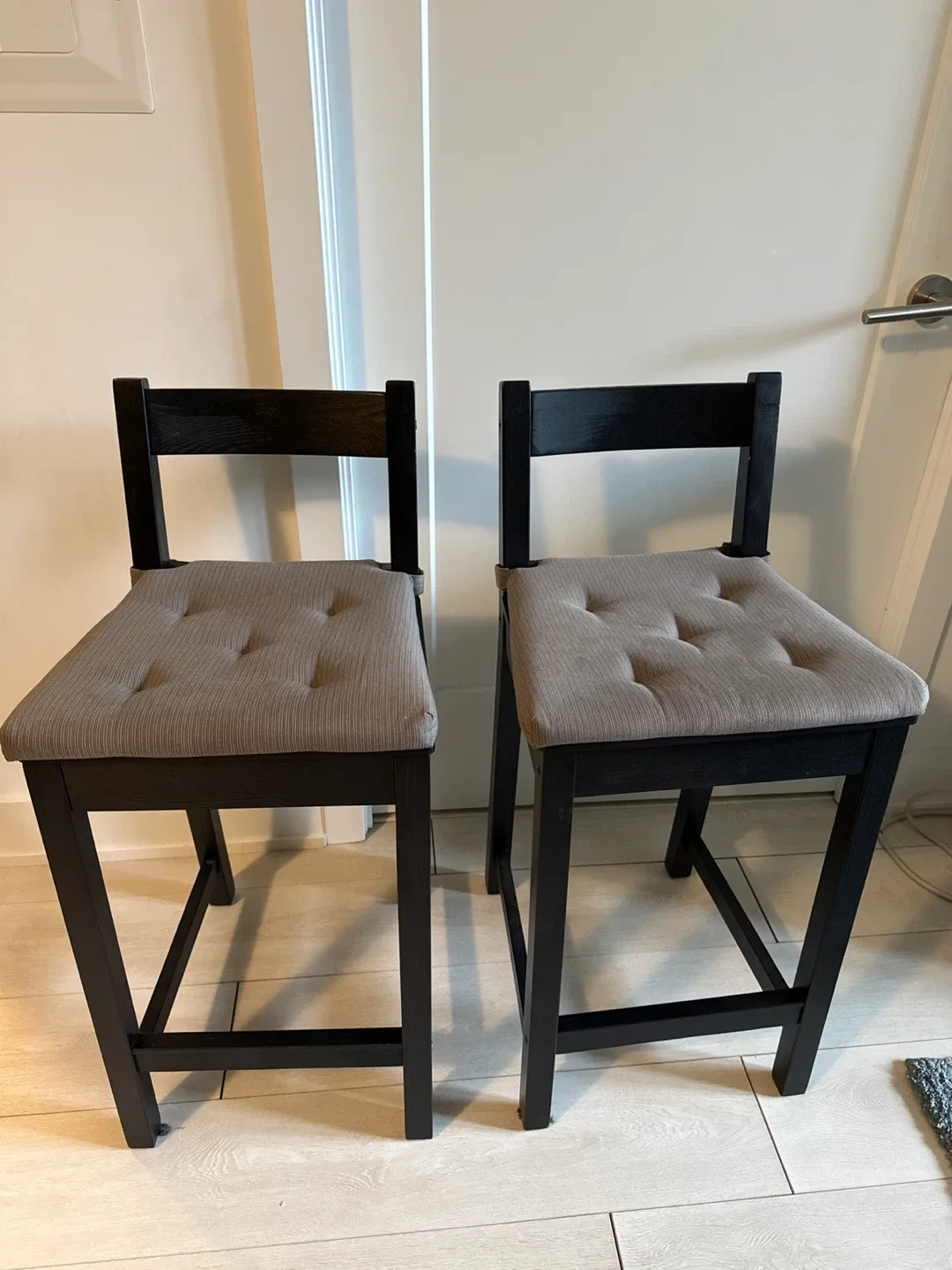 Set of 2 Black Bar Stools