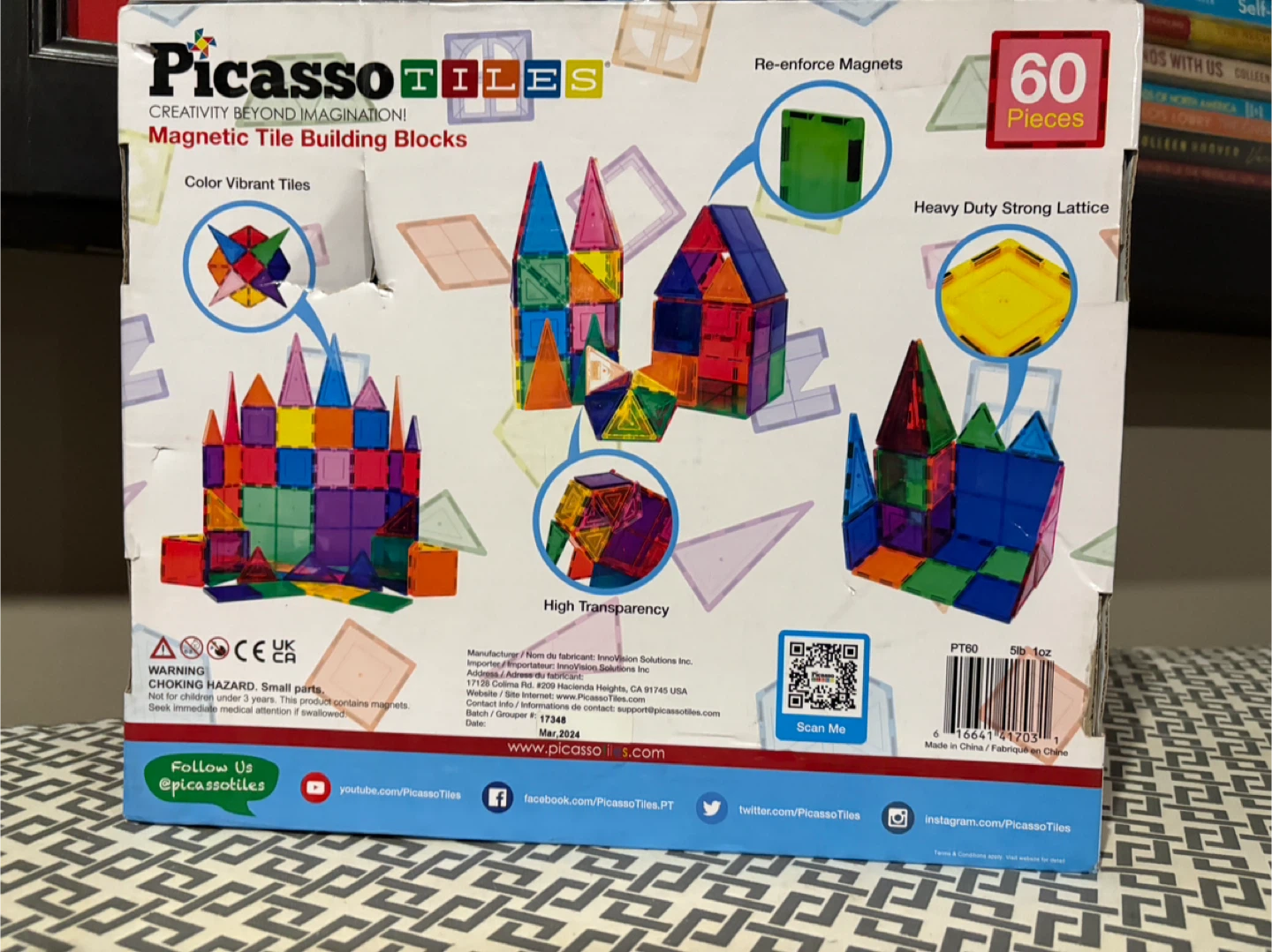 Picasso Tiles Magnetic Building Blocks - 60 Pieces - photo 4