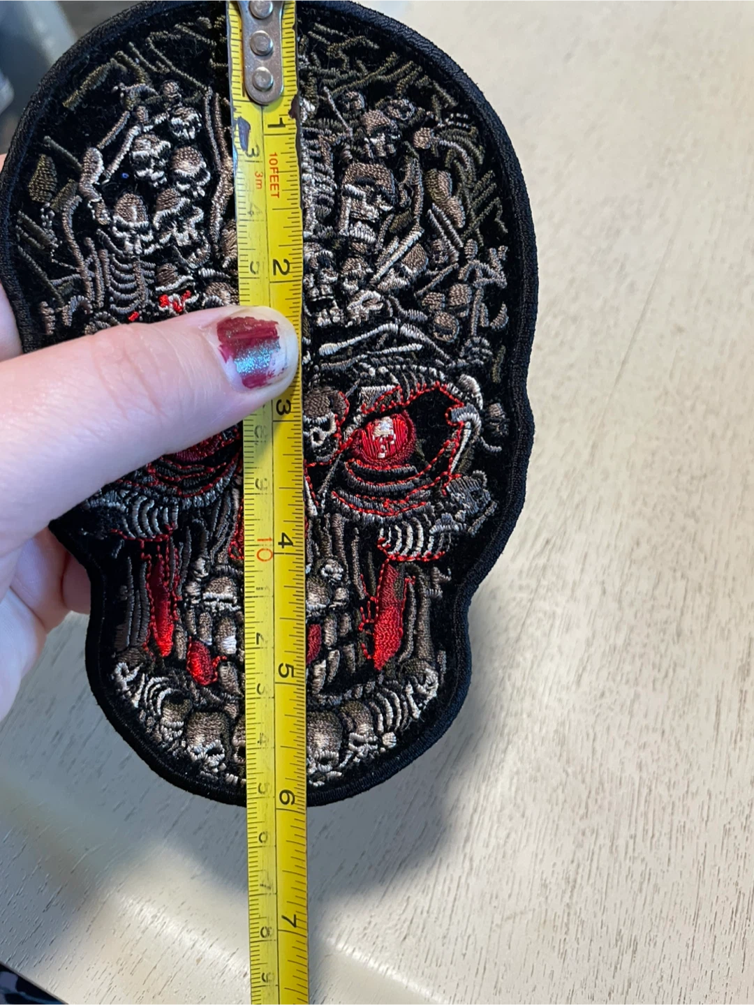 Skull Patch - Embroidered Iron On Applique - photo 3