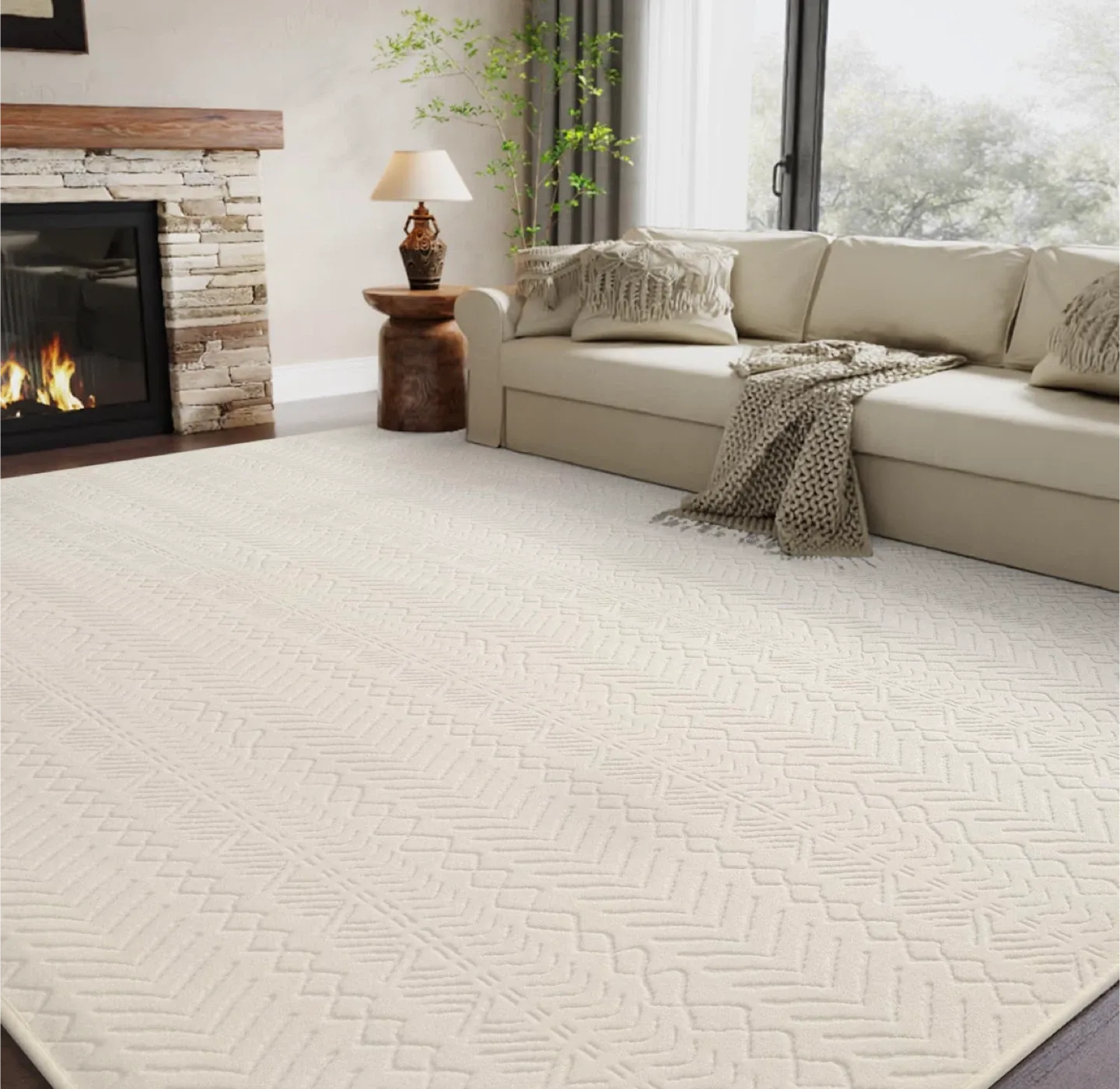 Boho Style Area Rug 6x4 ft