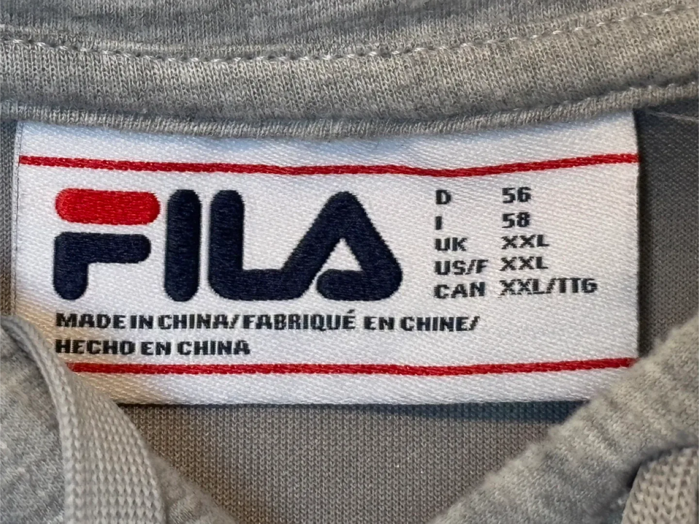 Like New Fila Grey Hoodie - Men’s XXL image indicator(3)