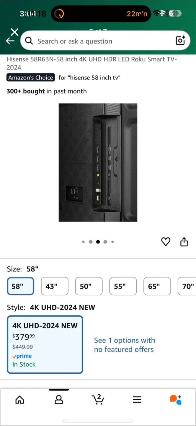 58” Hisense TV image indicator(5)