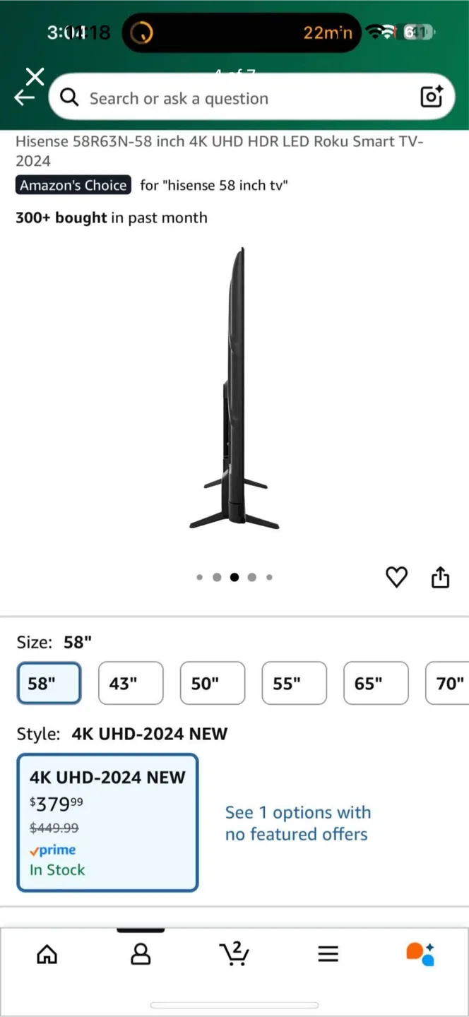 58” Hisense TV image indicator(4)