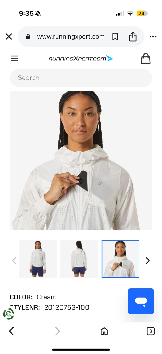 Asics Running Jacket - Cream - photo 2