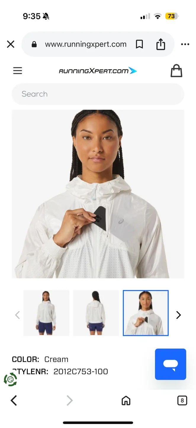 Asics Running Jacket - Cream image indicator(2)