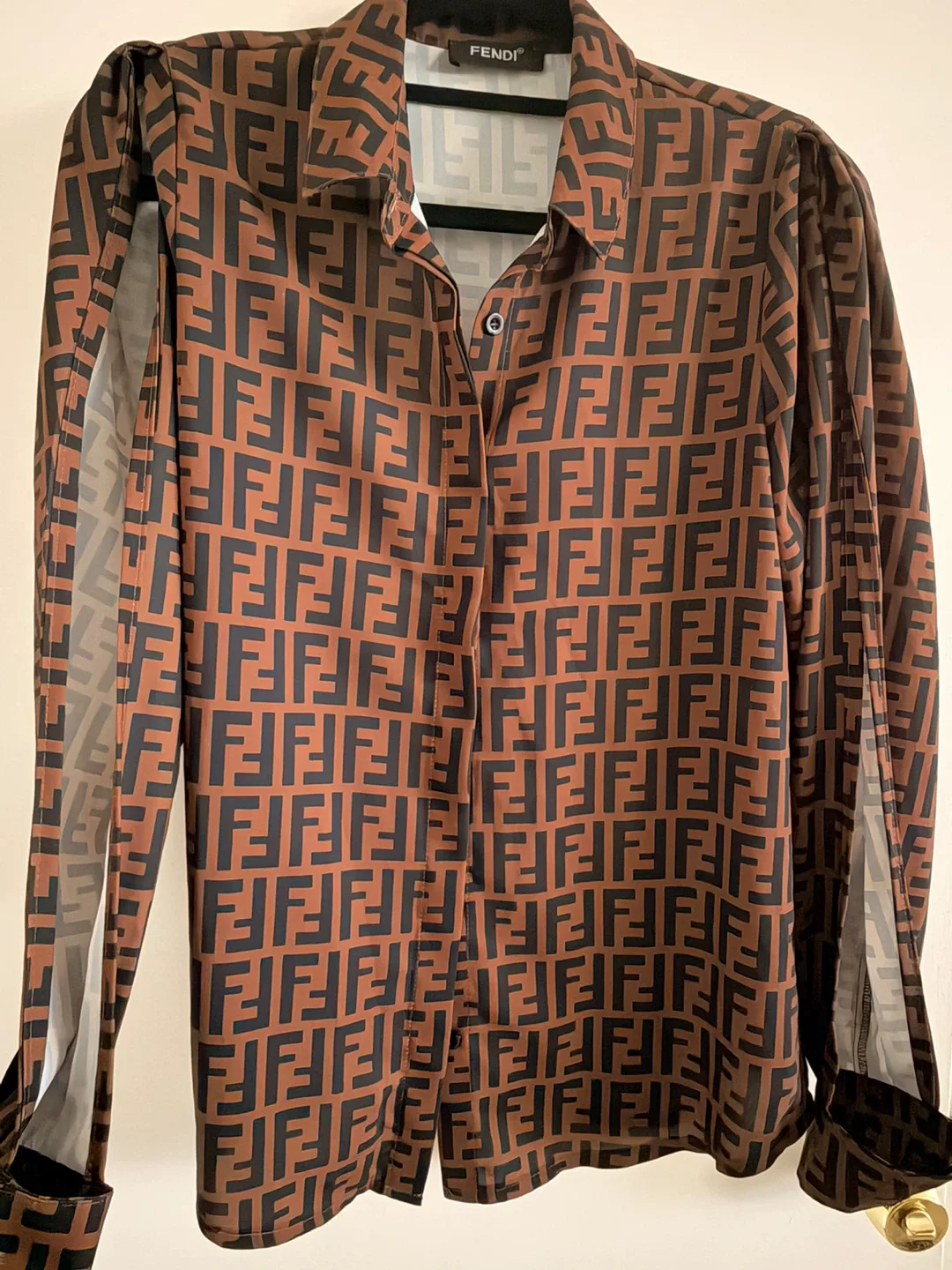 Fendi Brown Patterned Blouse image indicator(4)
