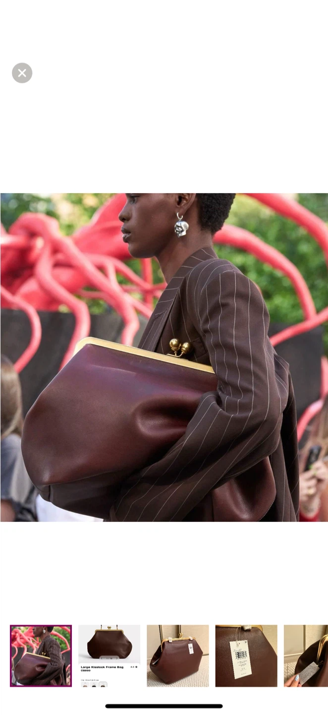 BRAND NEW! Coach Large Kisslock Frame Bag - Dark Brown