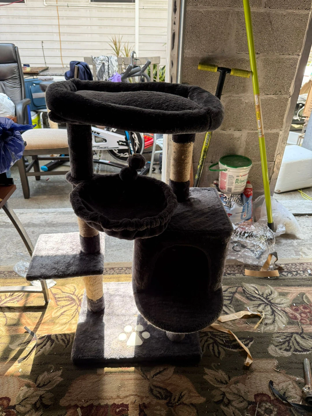 Black Cat Tree Tower with Scratching Post - photo 2