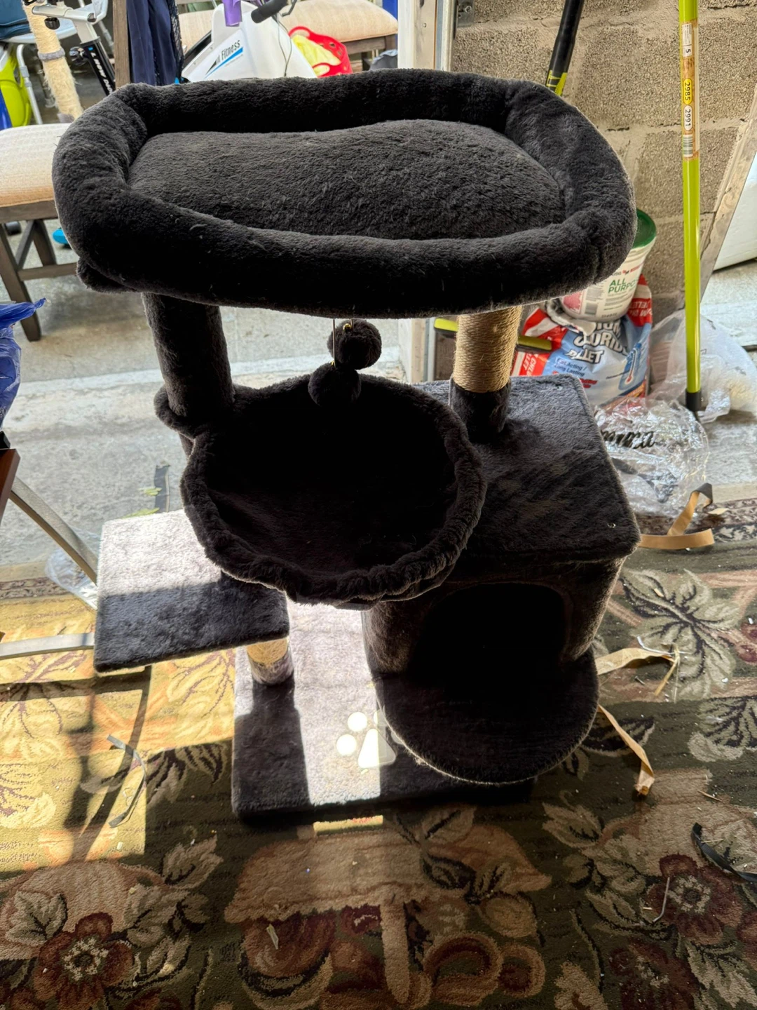 Black Cat Tree Tower with Scratching Post