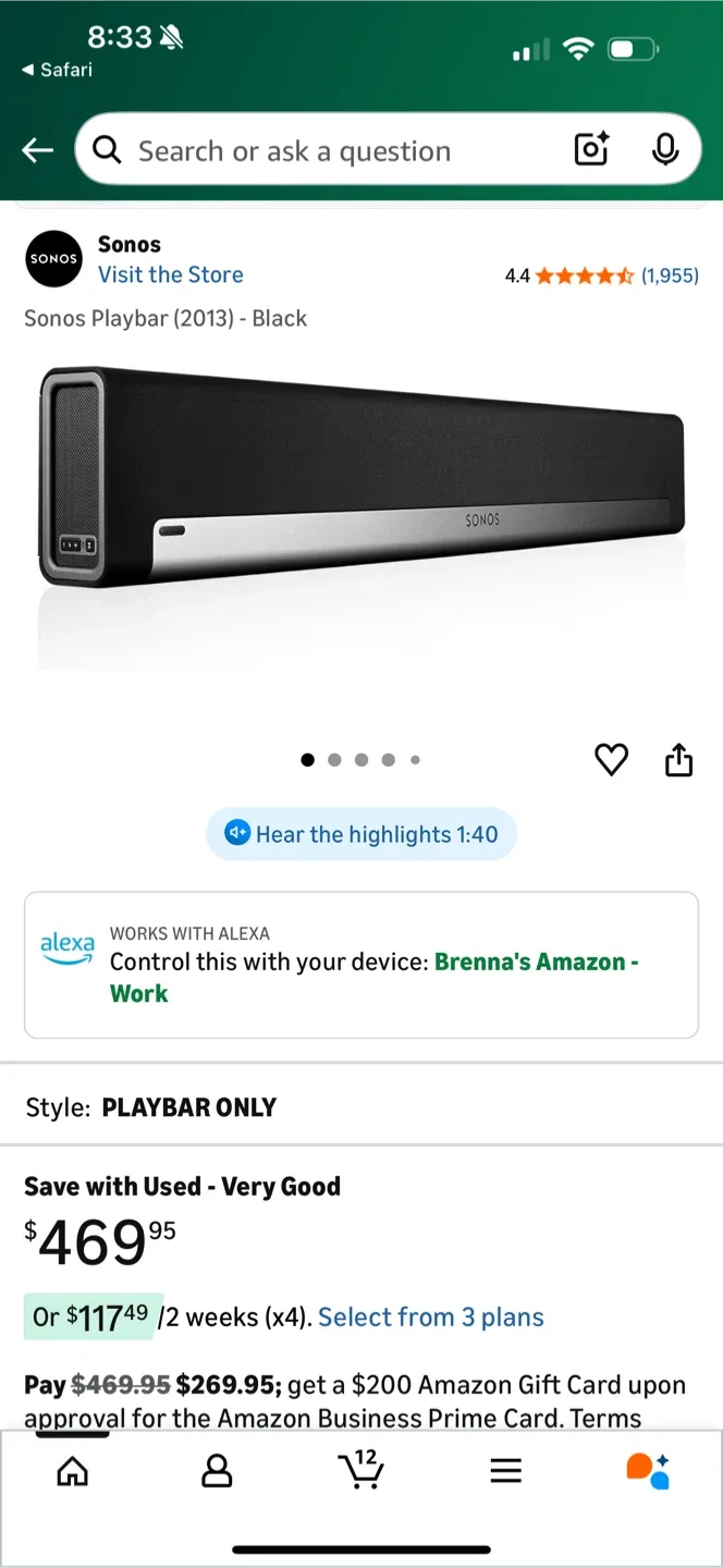 Sonos Playbar 2020 - Black