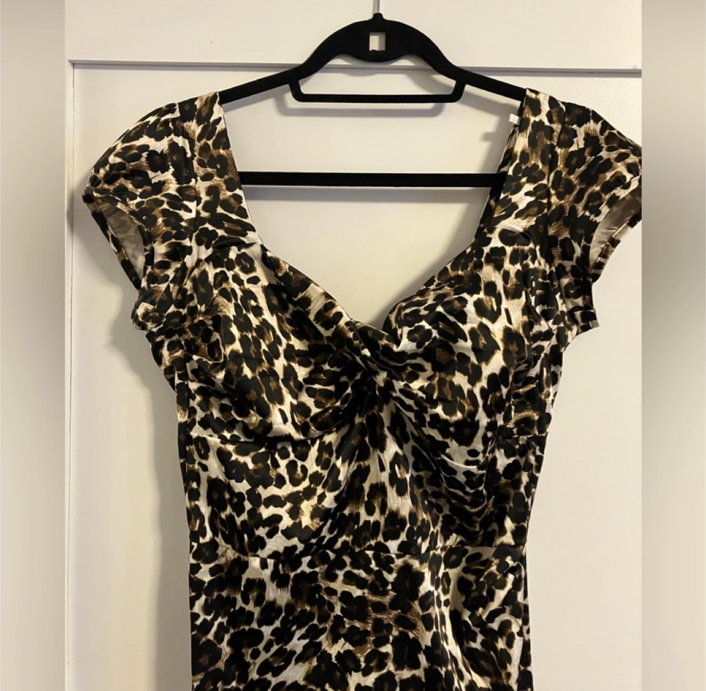 Leopard print wiggle cocktail holiday dress pinup - photo 2