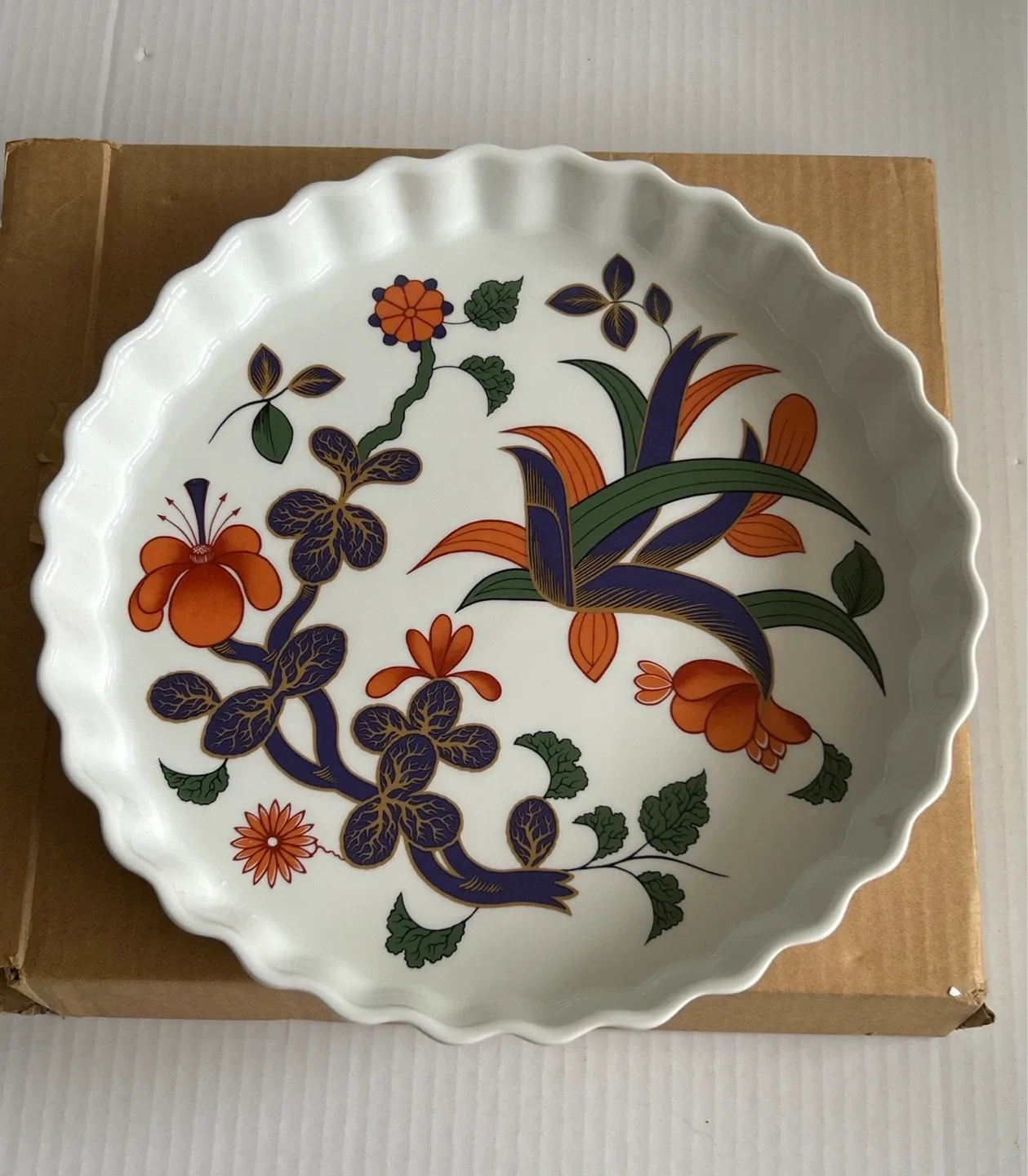 Vintage Royal Worcester Grainger Imari Flan/Quiche Dish thumbnail