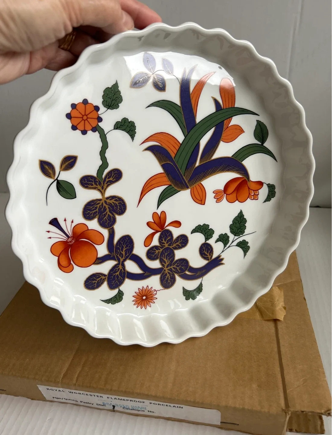 Vintage Royal Worcester Grainger Imari Flan/Quiche Dish image indicator(2)