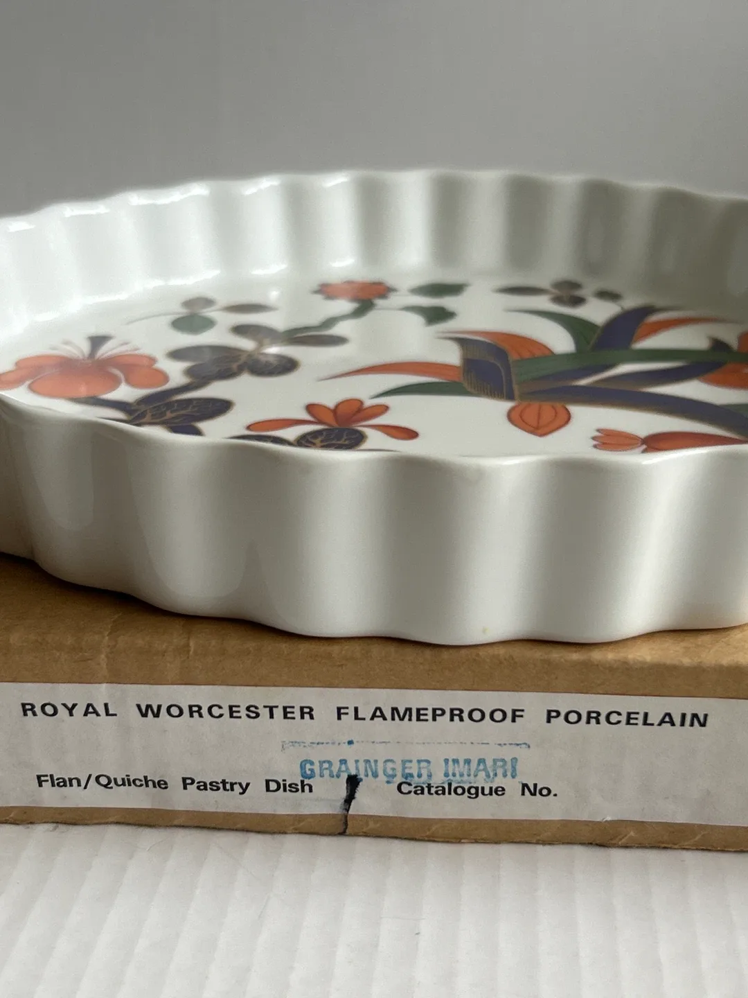 Vintage Royal Worcester Grainger Imari Flan/Quiche Dish image indicator(3)