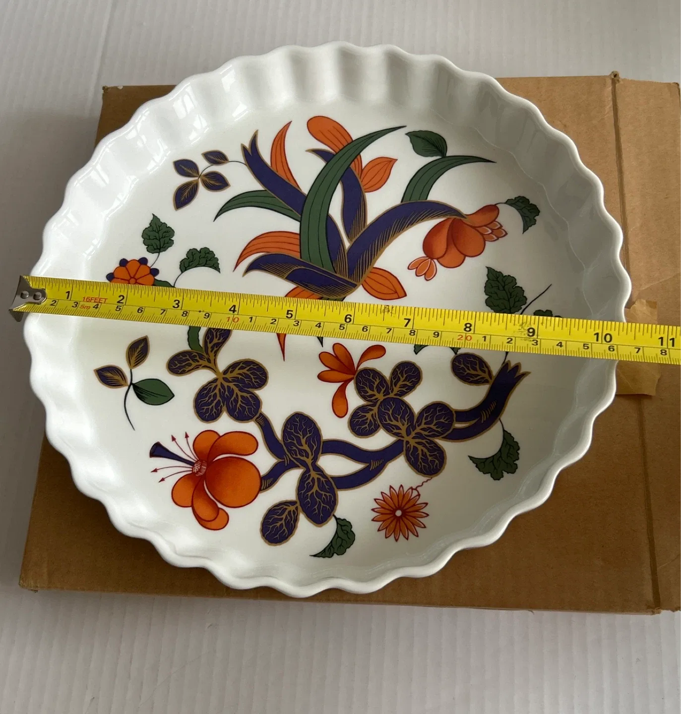 Vintage Royal Worcester Grainger Imari Flan/Quiche Dish image indicator(8)