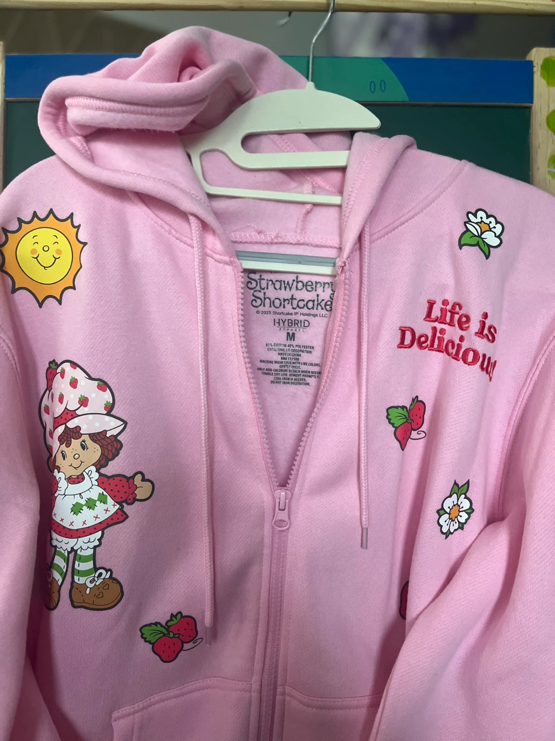 Strawberry Shortcake Pink Full-Zip Hoodie - Size M