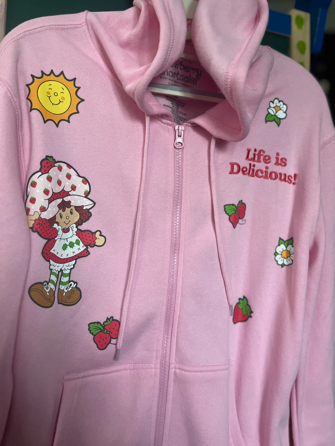 Strawberry Shortcake Pink Full-Zip Hoodie - Size M - photo 2