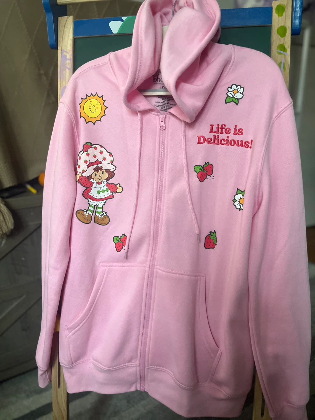 Strawberry Shortcake Pink Full-Zip Hoodie - Size M - photo 3