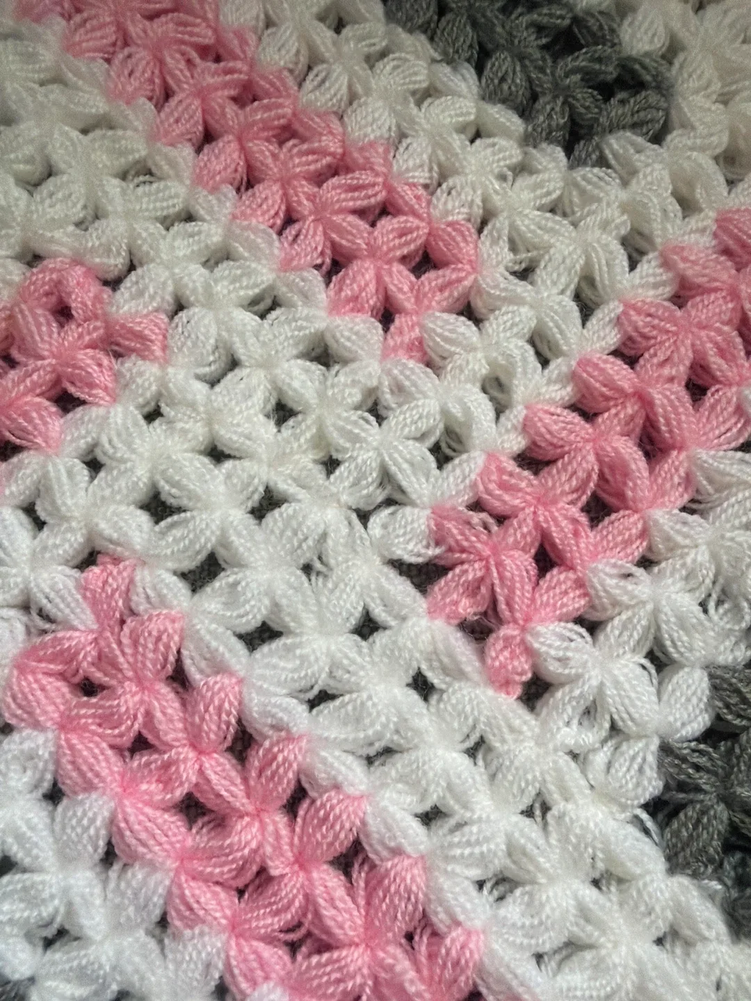 Handmade Pink, White, & Gray Loofah image indicator(2)
