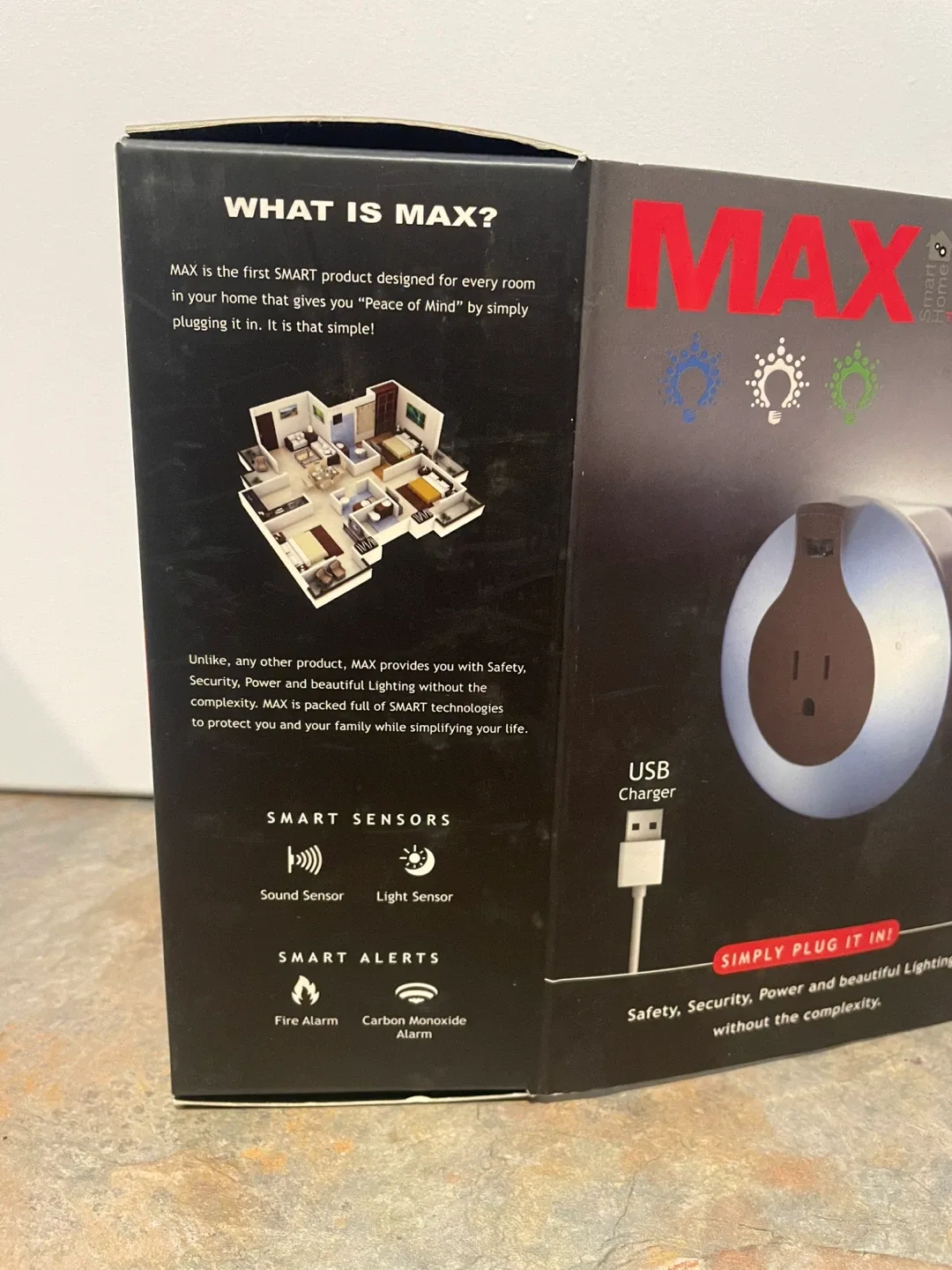 BNIB - MAX Safety Alert Light & Color Night Light USB Charger image indicator(6)