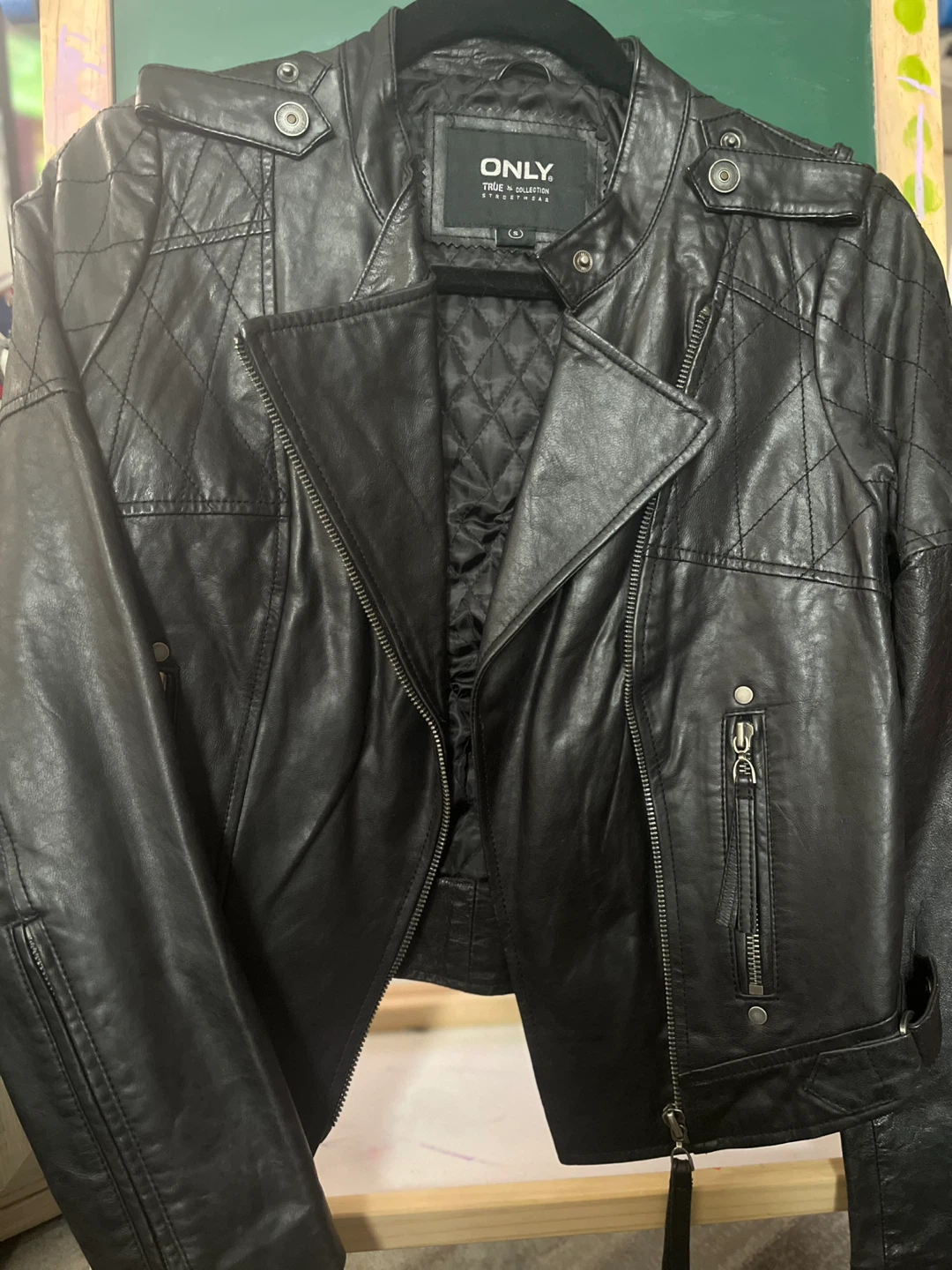 ONLY Black Leather Jacket Size S