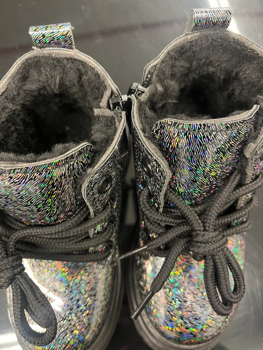 Brand New Glittery Black Boots for girls - Size 25 Eur (8US) image indicator(2)