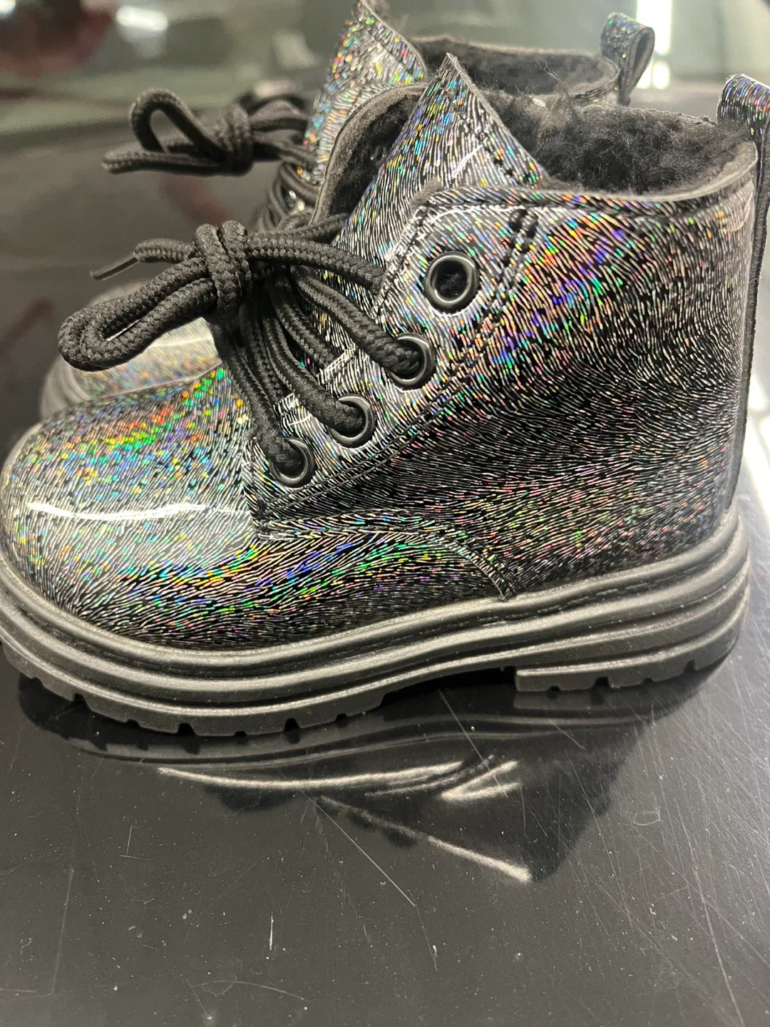 Brand New Glittery Black Boots for girls - Size 25 Eur (8US) image indicator(3)