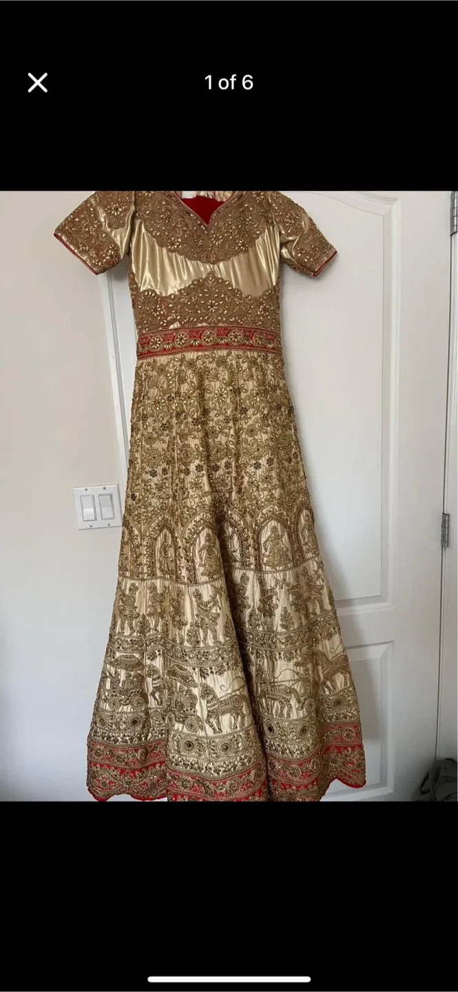 Gold and Red Anarkali