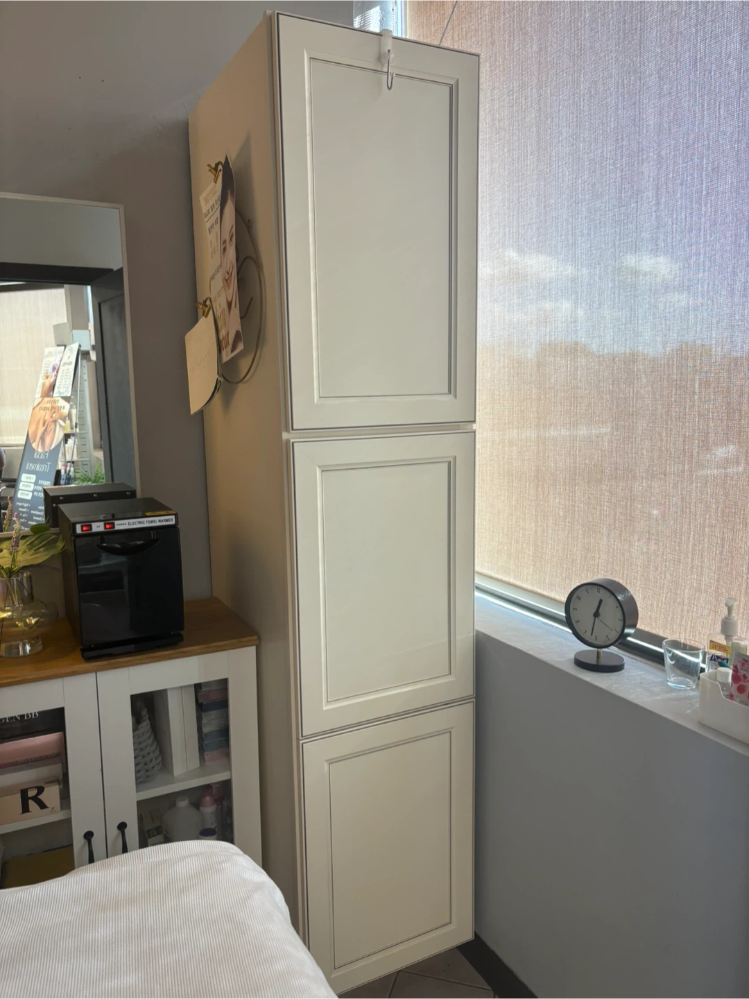 Tall White Storage Cabinet