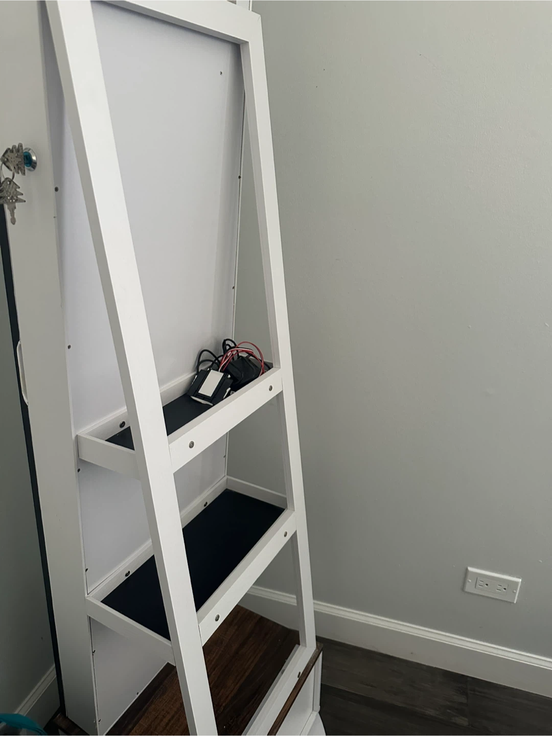 White Jewelry Armoire with Mirror - photo 2