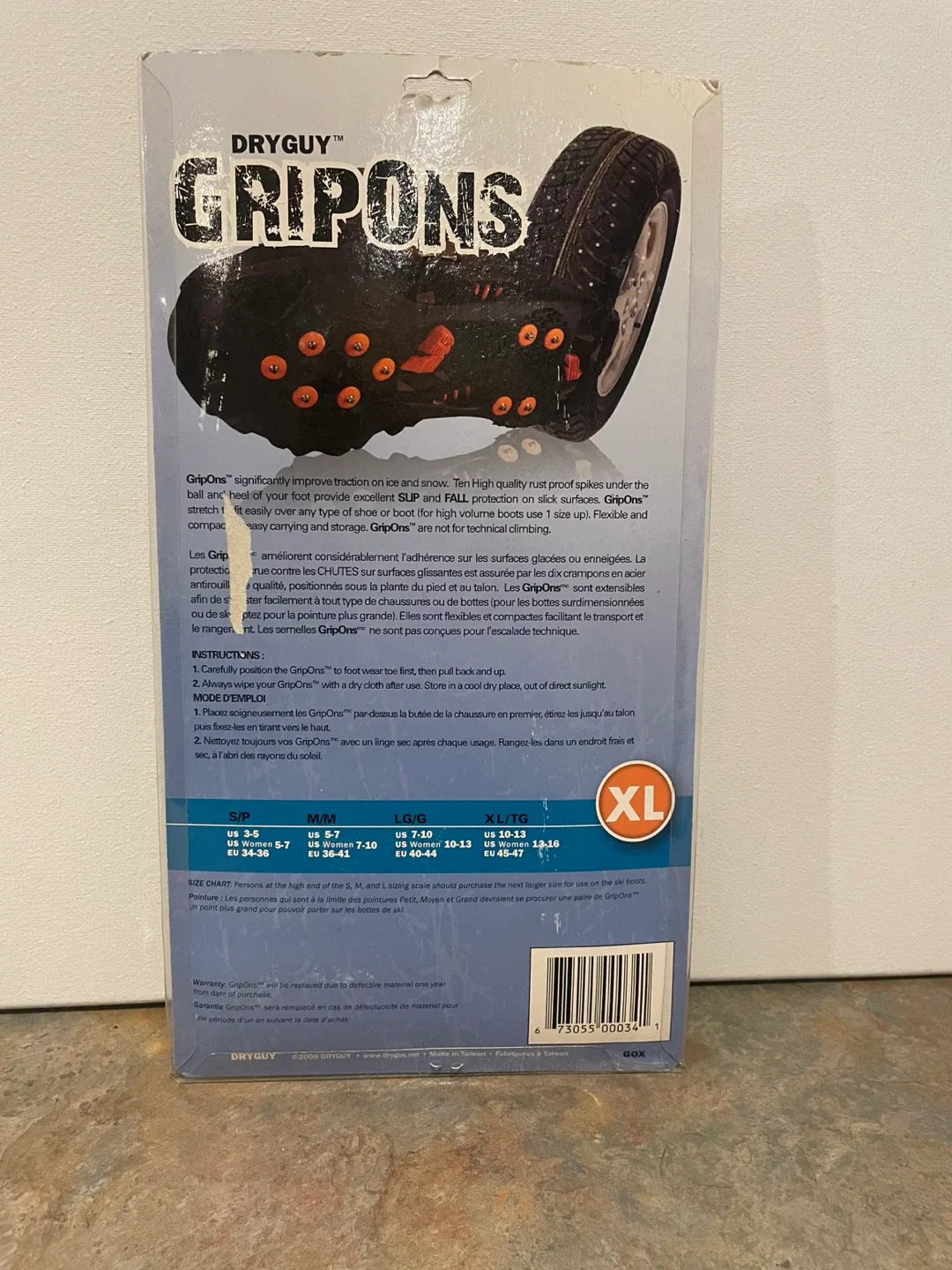 DryGuy GripOns ice grips for shoes - fits men’s shoe sizes 10-13 image indicator(2)