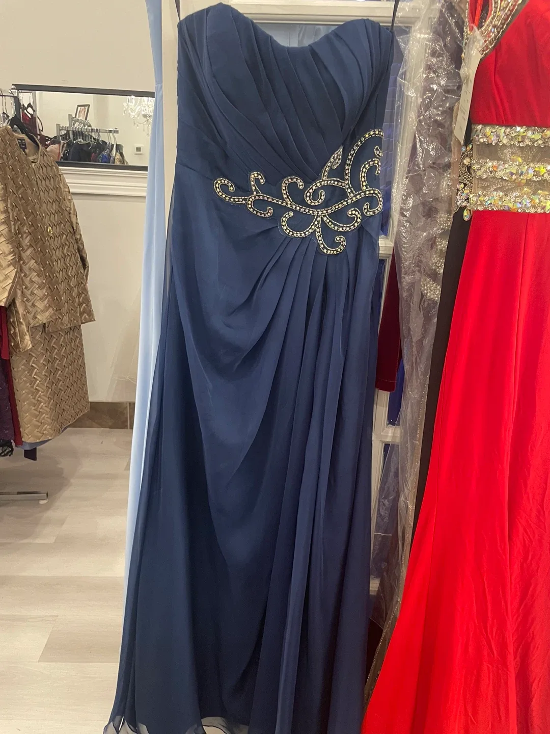 Elegant Navy Blue Formal Dress