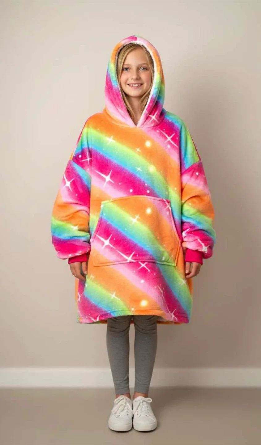 Girls Rainbow Sherpa sweatshirt
